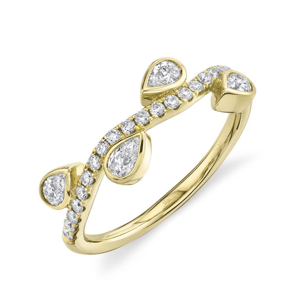 0.56CT DIAMOND PEAR BEZEL RING