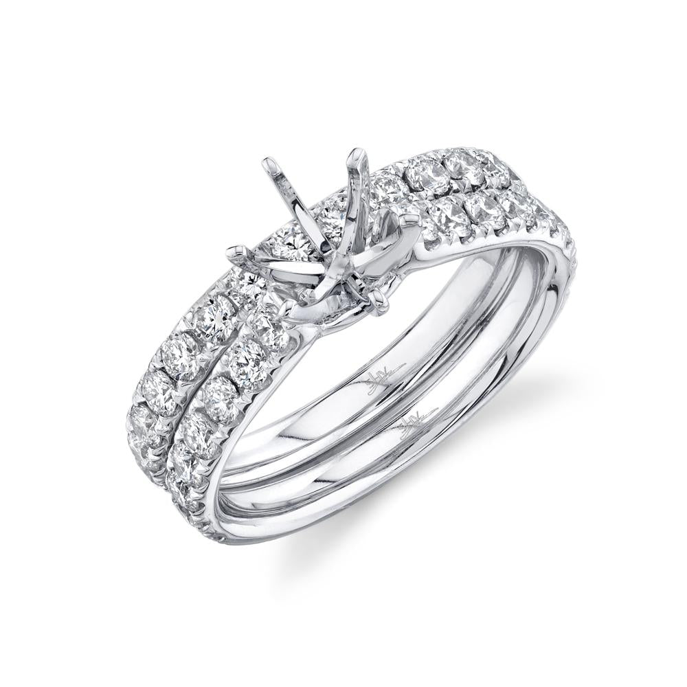 1.42CT DIAMOND SEMI-MOUNT RING 2-PC FOR 1.00CT-CTR