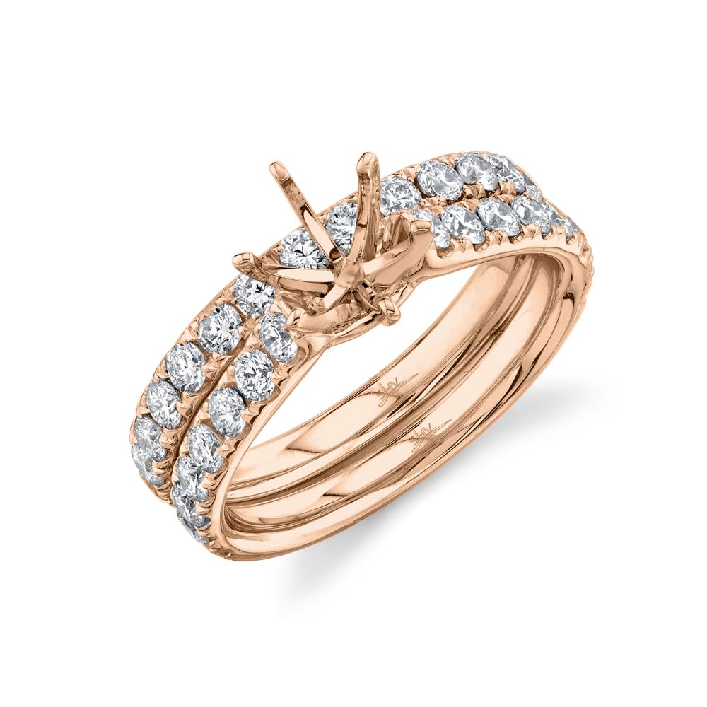 1.42CT DIAMOND SEMI-MOUNT RING 2-PC FOR 1.00CT-CTR