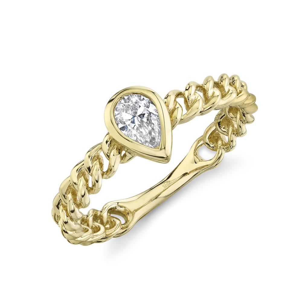 0.32CT DIAMOND PEAR BEZEL LINK RING