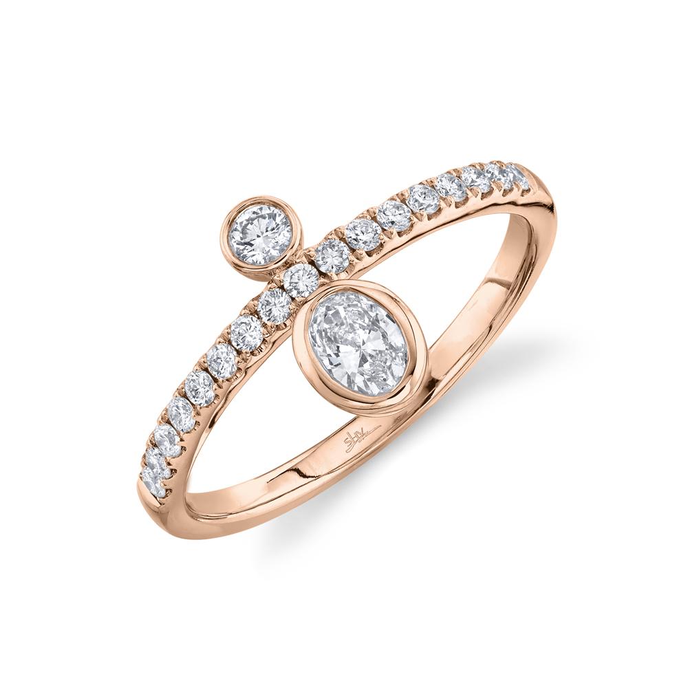 0.44CT DIAMOND OVAL BEZEL RING