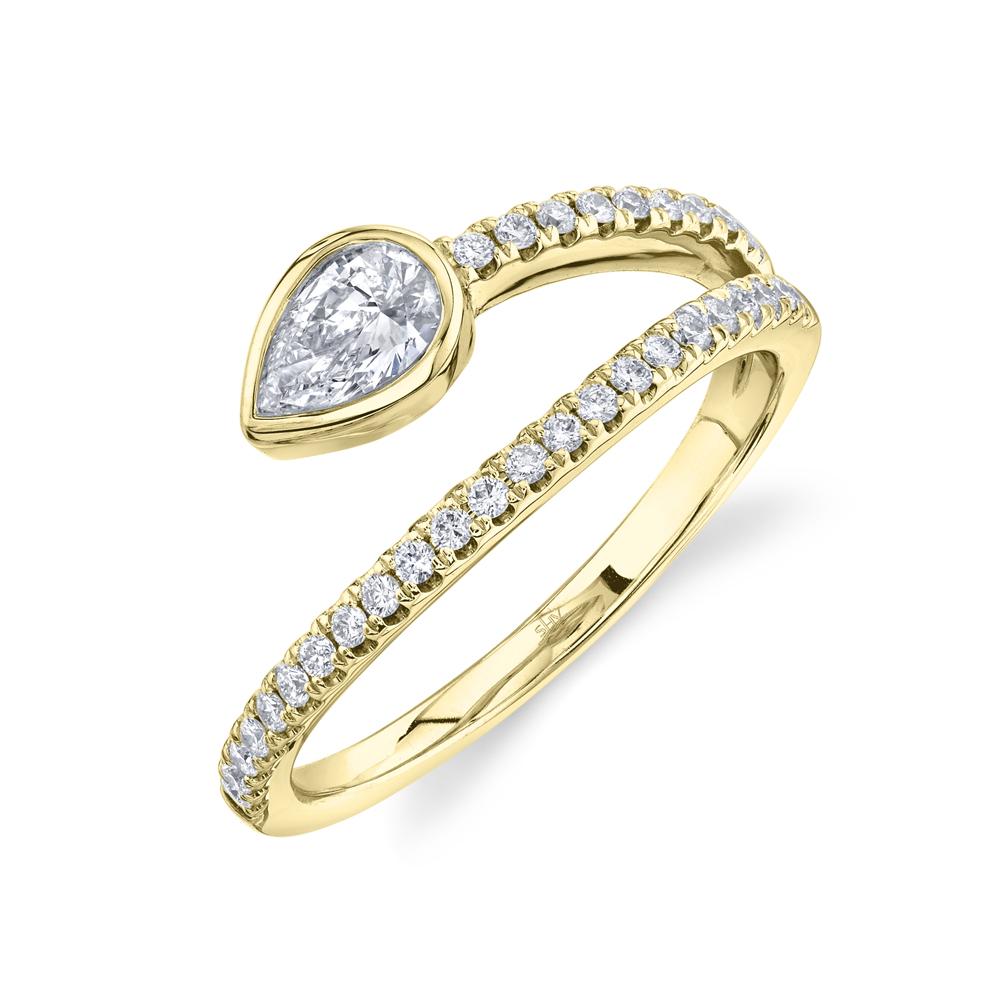 0.51CT DIAMOND PEAR BEZEL RING