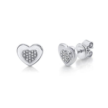 Shy Creation 0.06Ct Diamond Heart Stud Earring SC22007555