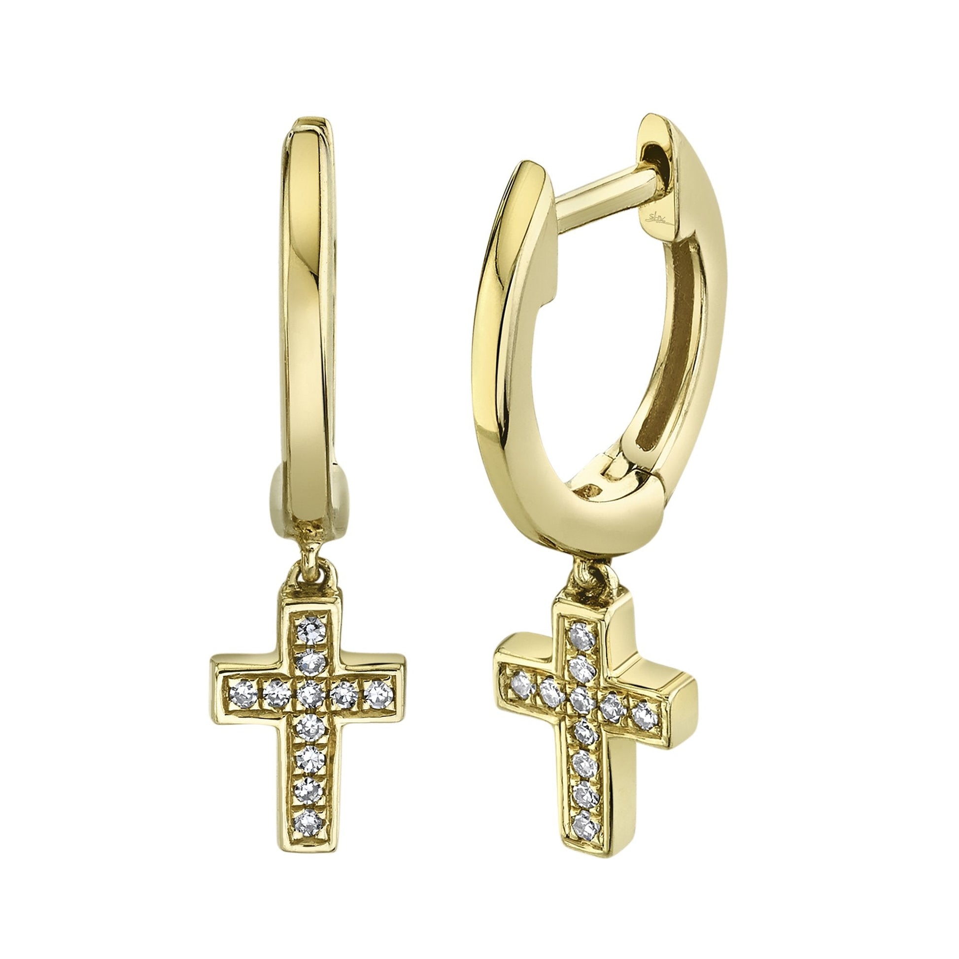 0-04-ct-diamond-cross-charm-huggie-earrings