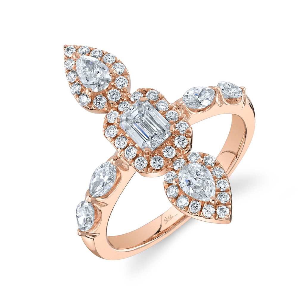 1.46CT DIAMOND EMERALD MARQUISE PEAR RING