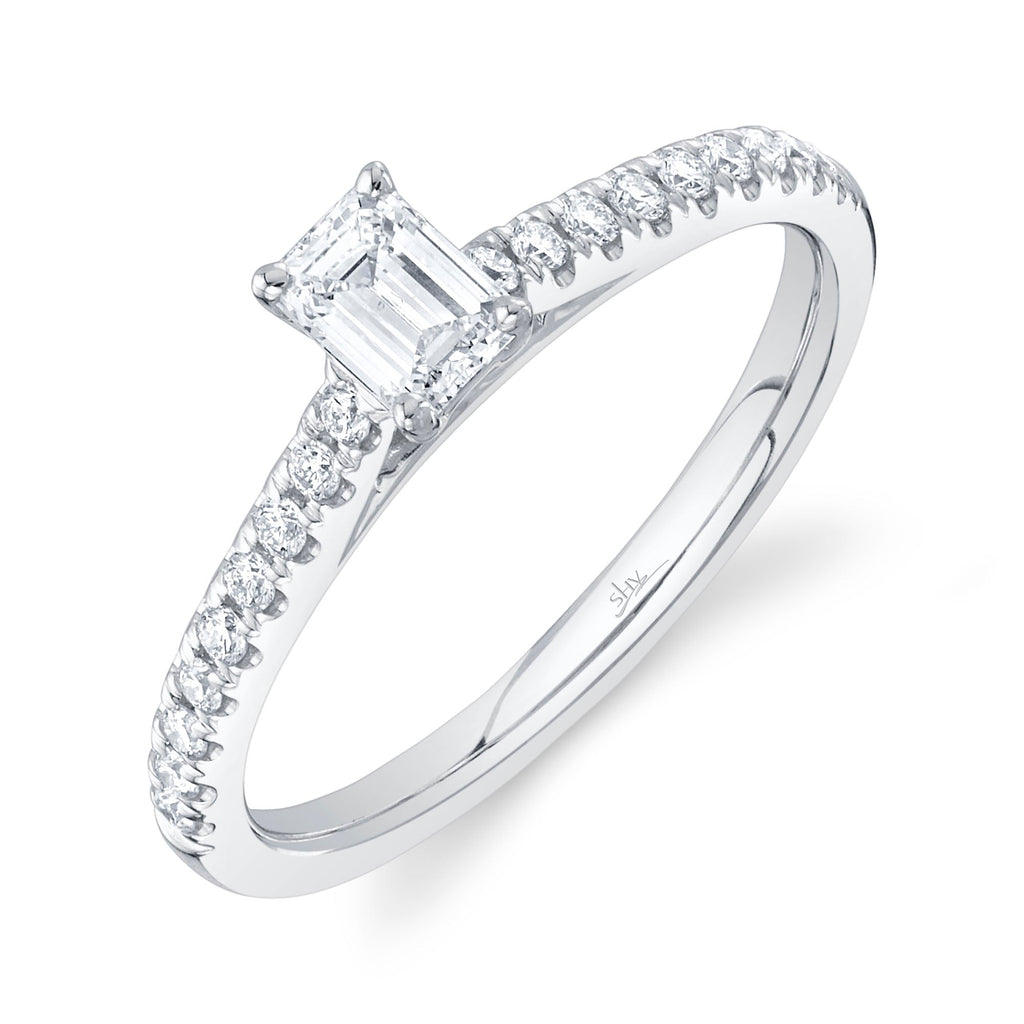 0.40CT-CTR(EMERALD) 0.19CT-SIDE DIAMOND ENGAGEMENT RING