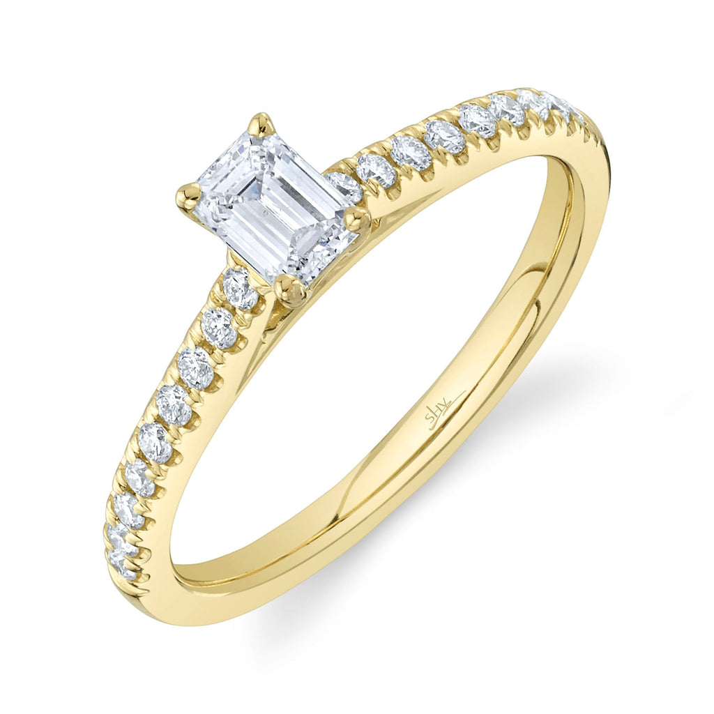 0.40CT-CTR(EMERALD) 0.19CT-SIDE DIAMOND ENGAGEMENT RING