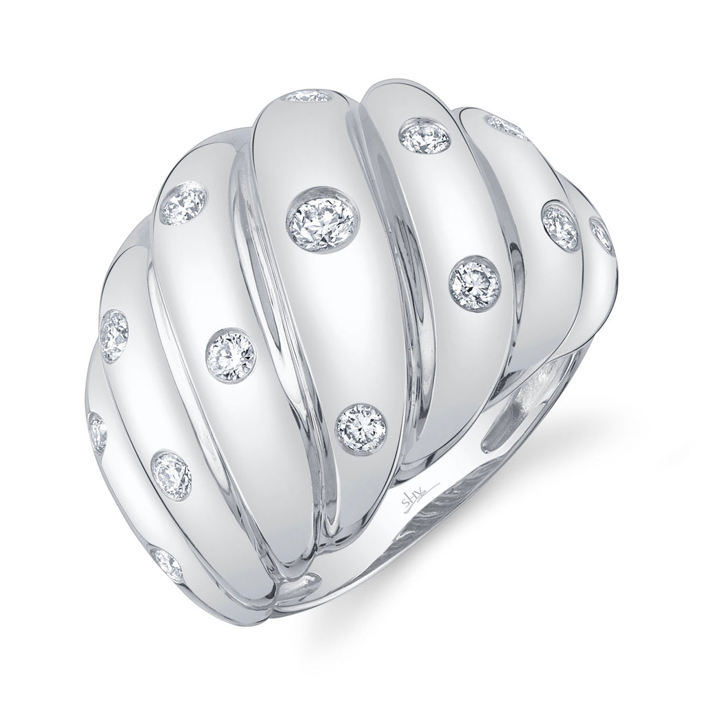 0.51CT DIAMOND RIBBED RING