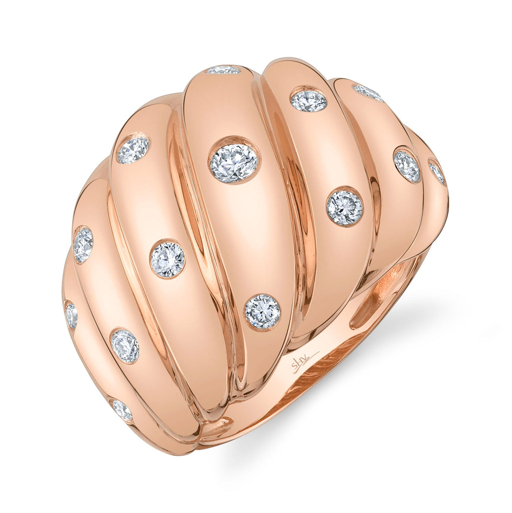 0.51CT DIAMOND RIBBED RING