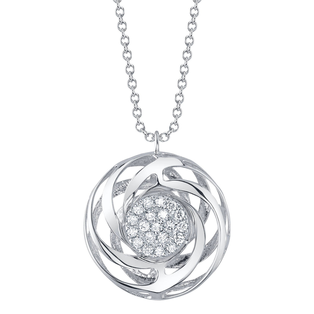 Shy Creation 0.11Ct Diamond Circle Necklace SC22009282