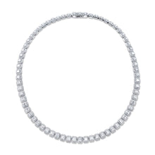 13.80CT-CTR(EMERALD) 8.90CT-SIDE DIAMOND TENNIS NECKLACE