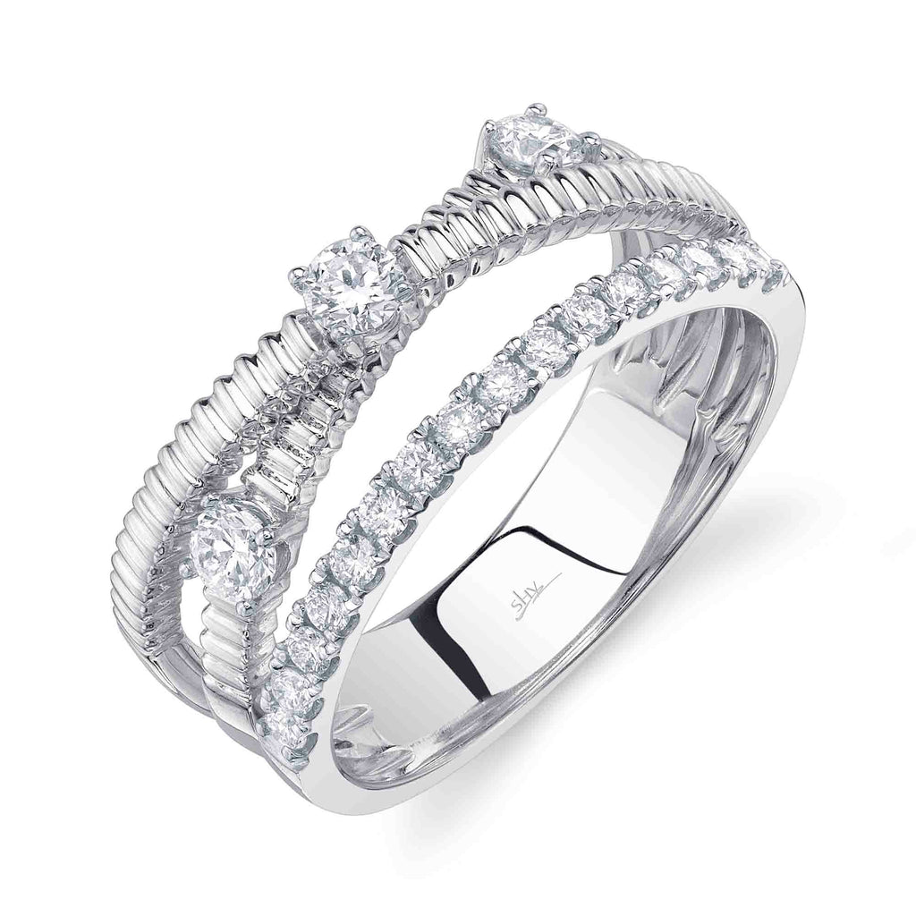 0.50CT DIAMOND RIBBED BRIDGE RING