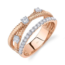 0.50CT DIAMOND RIBBED BRIDGE RING