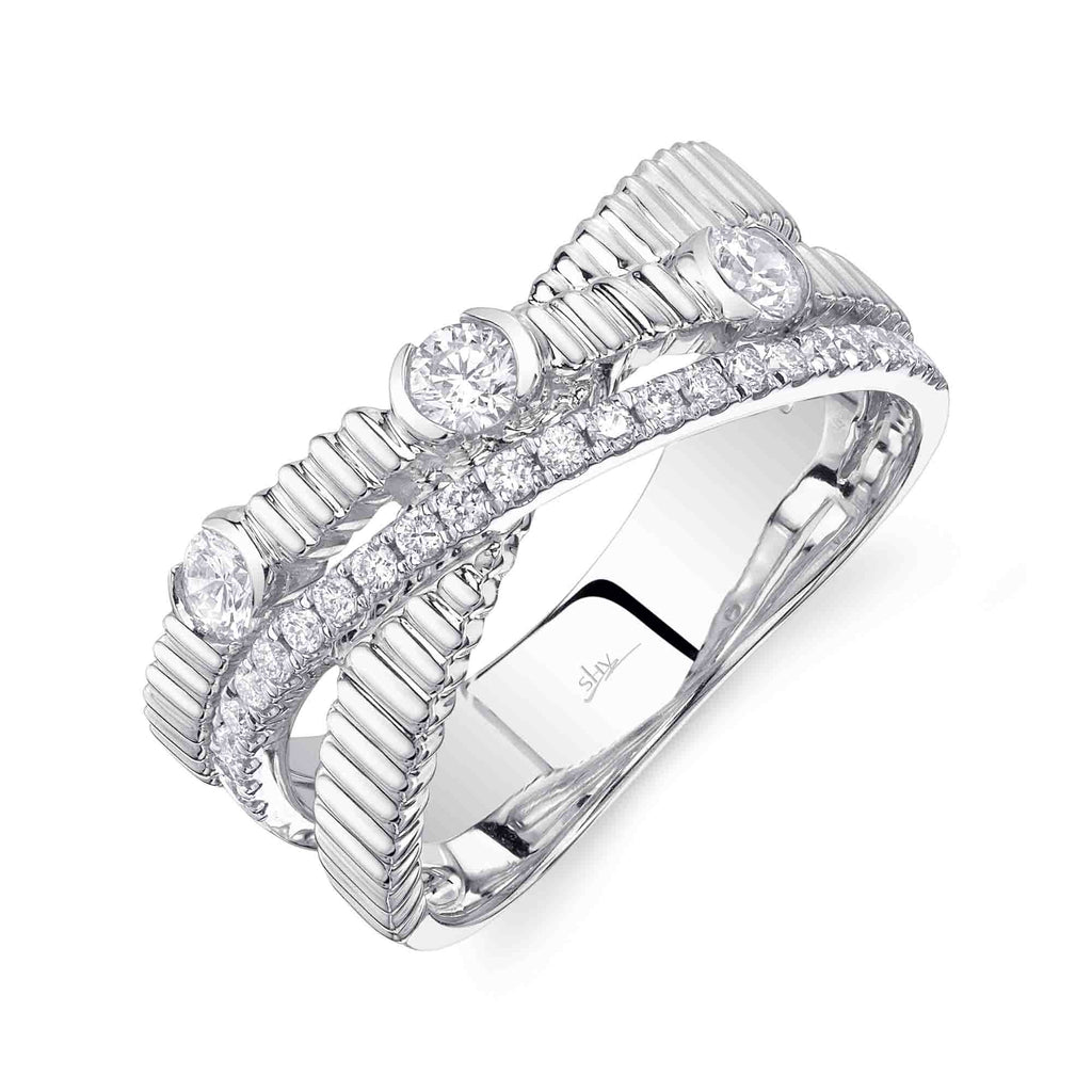 0.49CT DIAMOND RIBBED BRIDGE RING