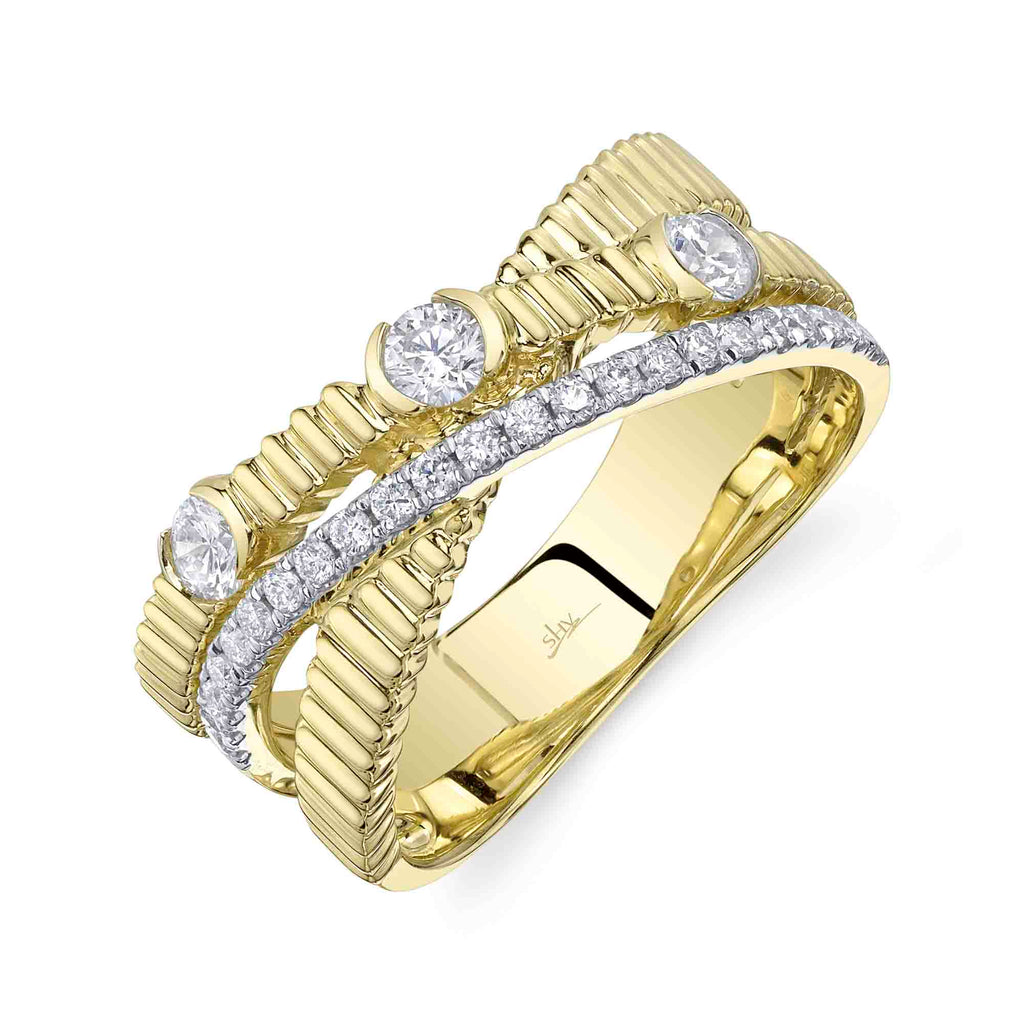 0.49CT DIAMOND RIBBED BRIDGE RING