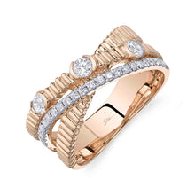 0.49CT DIAMOND RIBBED BRIDGE RING