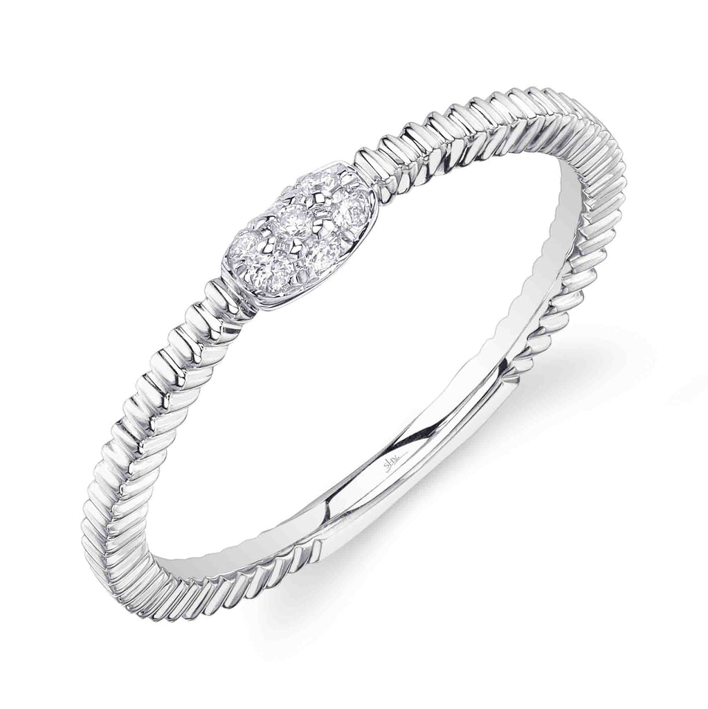 Shy Creation 0.07Ct Diamond Ribbed Ring SC22010021