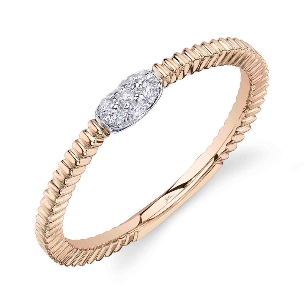 Shy Creation 0.07Ct Diamond Ribbed Ring SC22010025