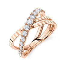 0.53CT DIAMOND RIBBED BRIDGE RING