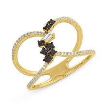 0.35CT BLACK & WHITE DIAMOND BAGUETTE RING