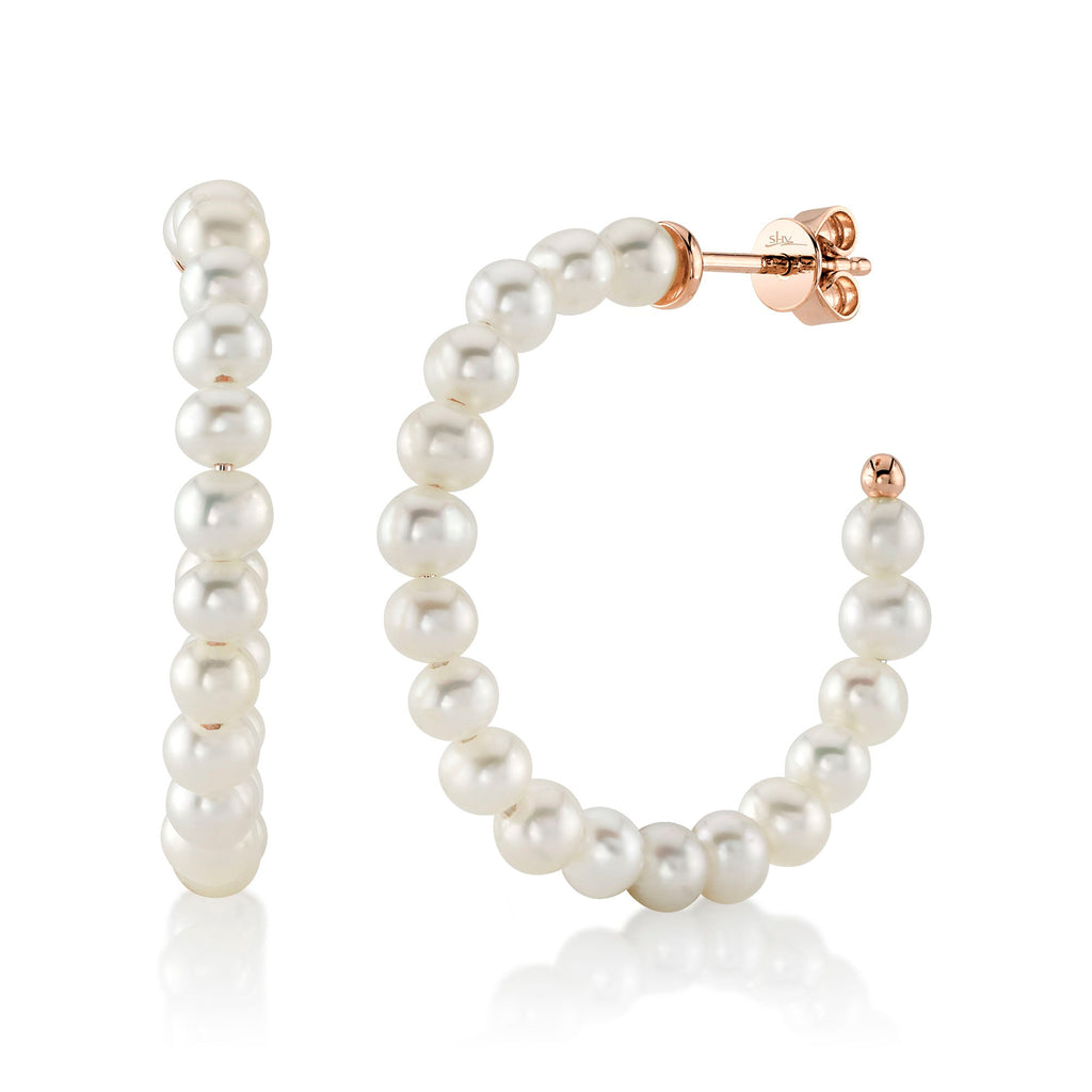 CULTURED PEARL HOOP EARRING