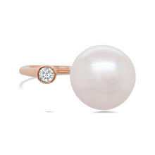 Shy Creation 0.07Ct Diamond & Cultured Pearl Ring SC36213994