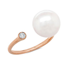 Shy Creation 0.07Ct Diamond & Cultured Pearl Ring SC36213994