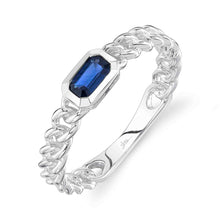 0.35CT BLUE SAPPHIRE LINK RING