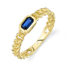 0.35CT BLUE SAPPHIRE LINK RING