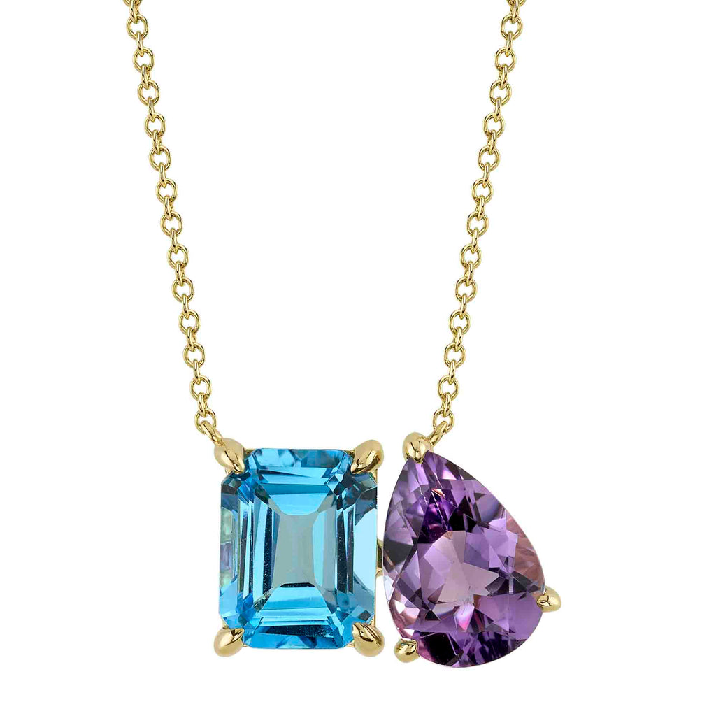 4.89CT AMETHYST & BLUE TOPAZ NECKLACE