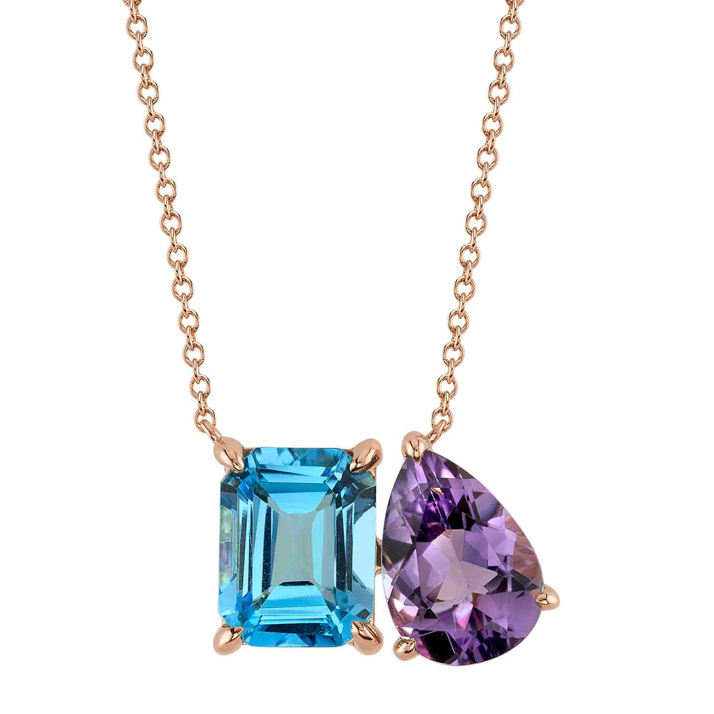 4.89CT AMETHYST & BLUE TOPAZ NECKLACE