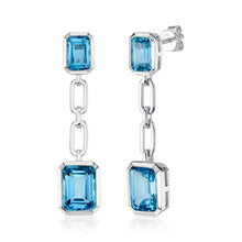 5.11CT BLUE TOPAZ PAPER CLIP LINK EARRING