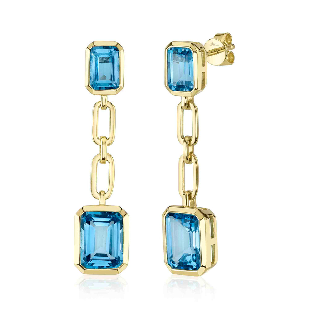 5.11CT BLUE TOPAZ PAPER CLIP LINK EARRING