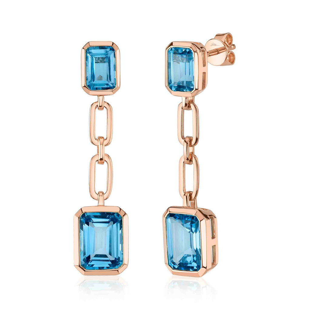5.11CT BLUE TOPAZ PAPER CLIP LINK EARRING