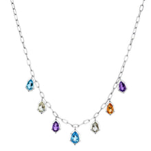 6.18CT MULTI-COLOR PAPER CLIP LINK NECKLACE