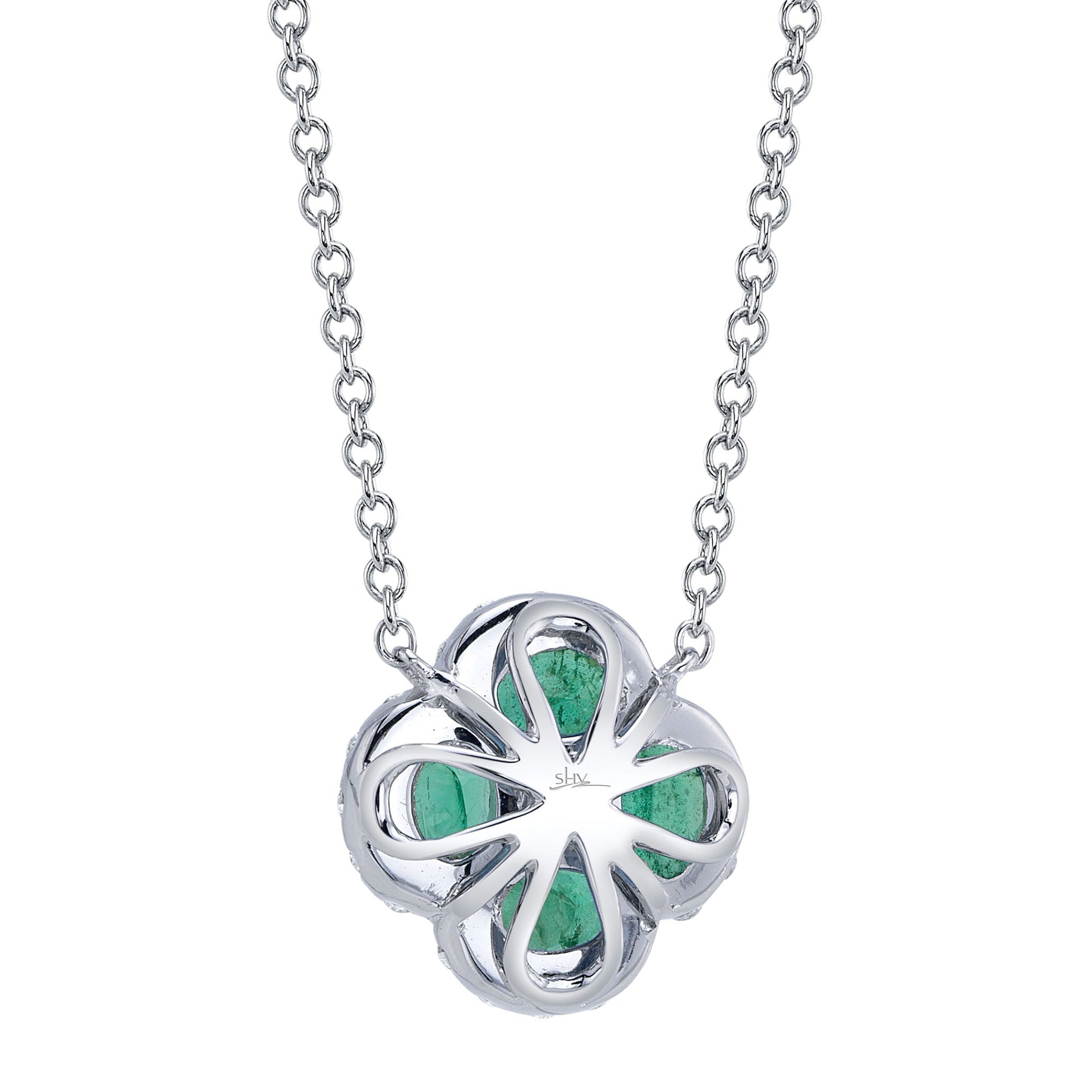 shy-creation-0-16ct-diamond-0-65ct-emerald-clover-necklace-sc41002238