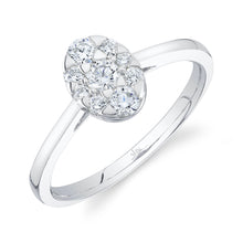 0.41CT DIAMOND OVAL CLUSTER RING
