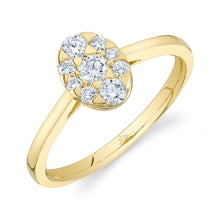 0.41CT DIAMOND OVAL CLUSTER RING