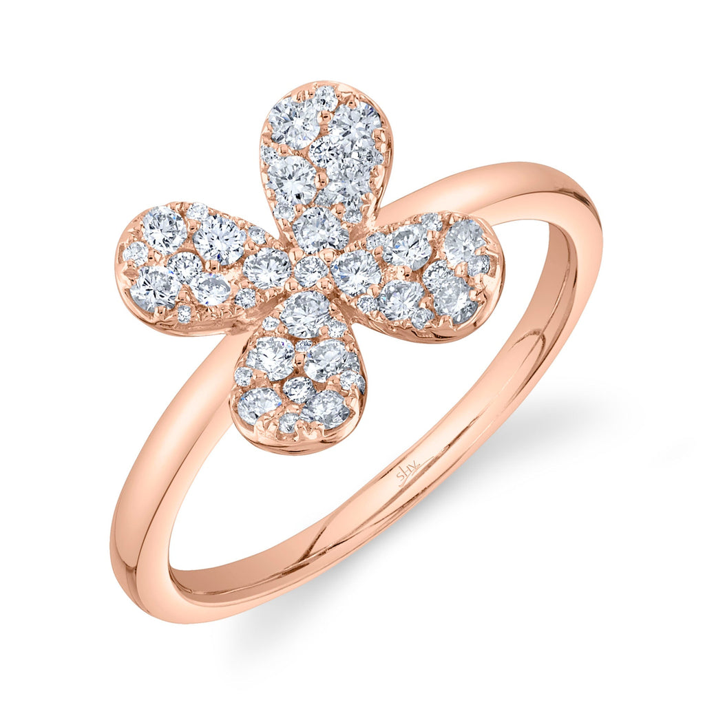 0.51CT DIAMOND FLOWER RING