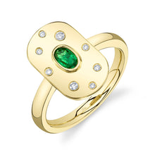 Shy Creation 0.07Ct Diamond & 0.21Ct Emerald Oval Ring SC41002329