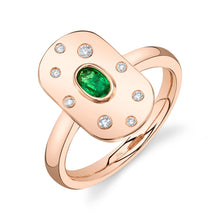 Shy Creation 0.07Ct Diamond & 0.21Ct Emerald Oval Ring SC41002330