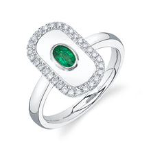 Shy Creation 0.20Ct Diamond & 0.21Ct Emerald Oval Ring SC41002337