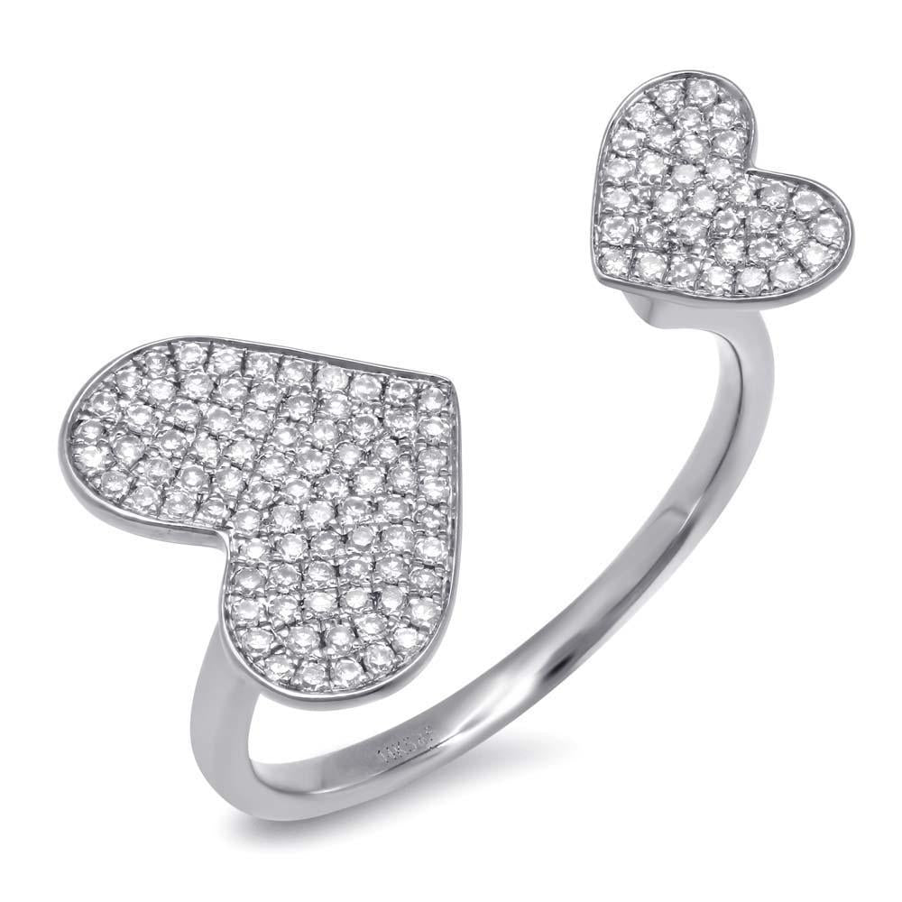 0.33CT DIAMOND PAVE HEART RING