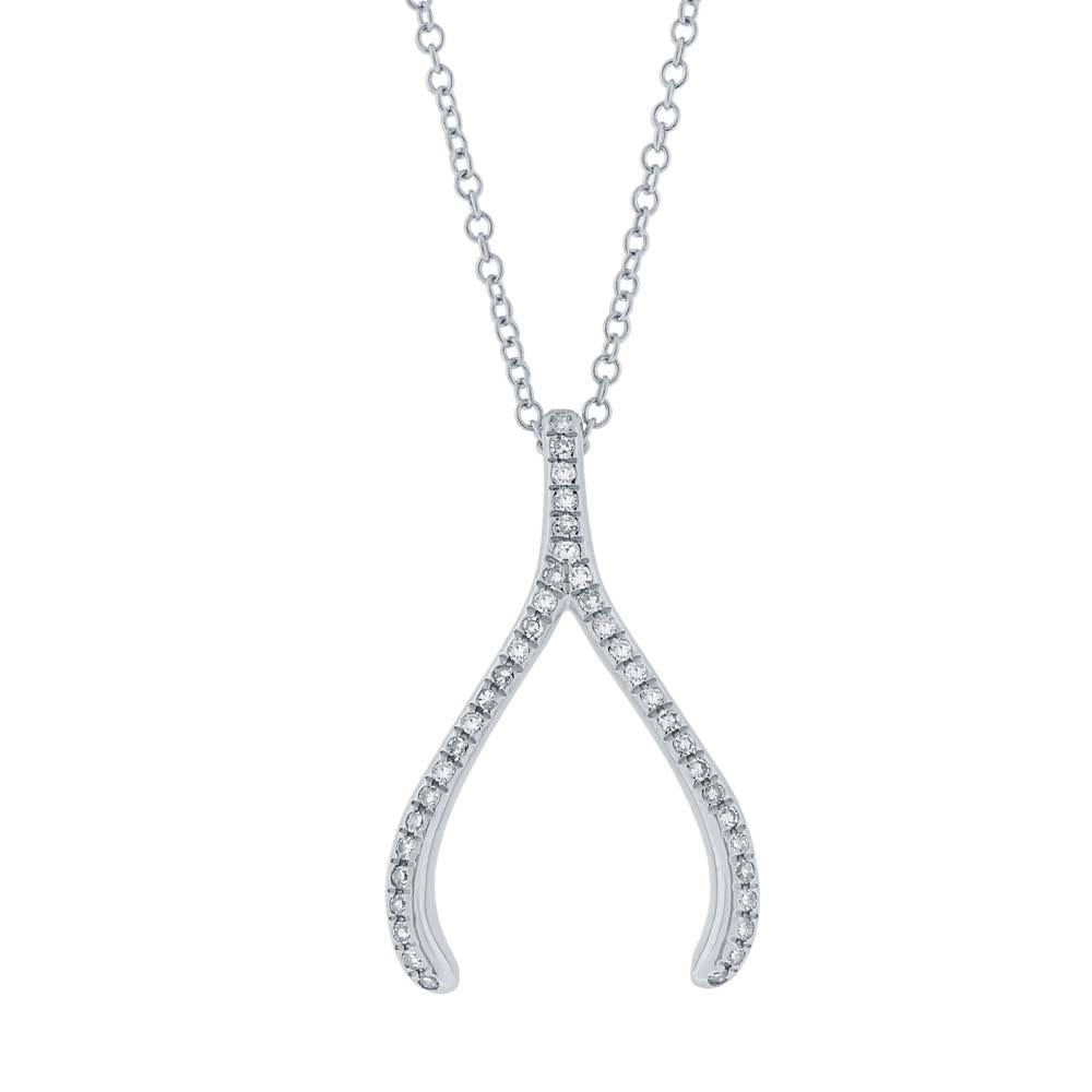 Shy Creation 0.12Ct Diamond Wishbone Necklace SC55001824