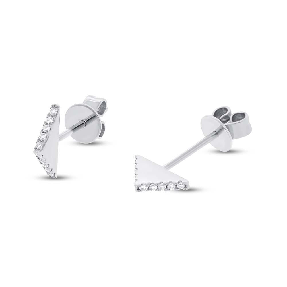 Shy Creation 0.07Ct Diamond Pyramid Stud Earring SC55002164