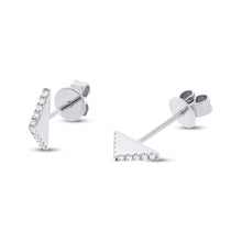 Shy Creation 0.07Ct Diamond Pyramid Stud Earring SC55002164