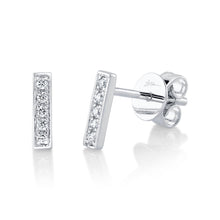 Shy Creation 0.08Ct Diamond Bar Stud Earring SC55002205