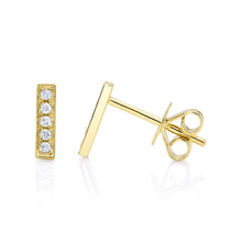 Shy Creation 0.08Ct Diamond Bar Stud Earring SC55002206