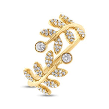 0.36CT DIAMOND BEZEL LEAF RING