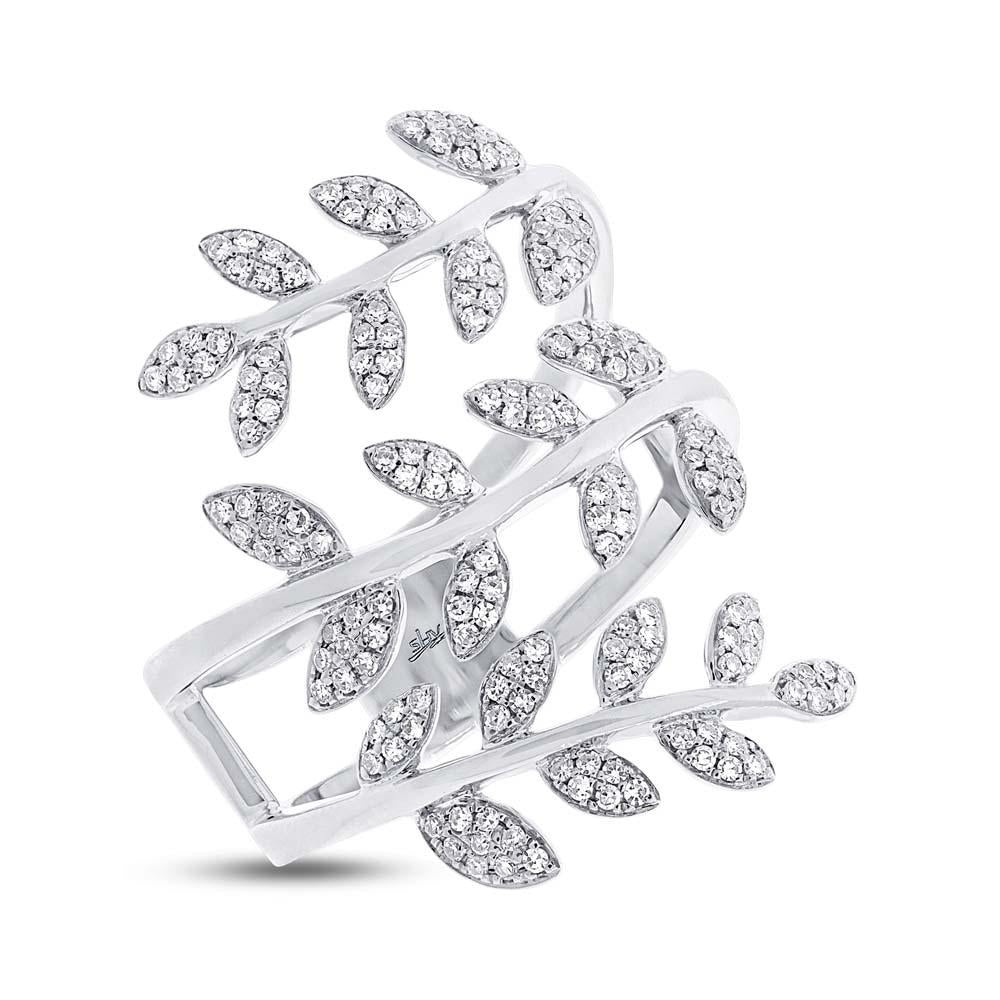 0.34CT DIAMOND LEAF RING
